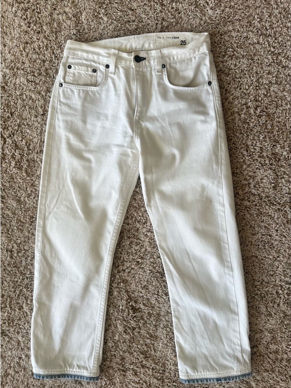 rag & bone White Women’s Cropped Straight Jeans